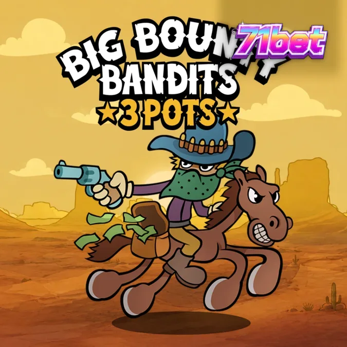 Interface do jogo Big Bounty Bandits 3 Pots com temática de Velho Oeste